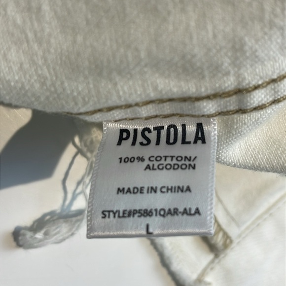 Pistola Naya Raw-Edge Cropped Denim Jacket Cream Size Large - Picture 8 of 8